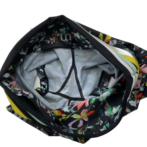 Urban Savage Floral Print Bike Shorts S Black Striped Logo Athleisure Athletic - Picture 6 of 12